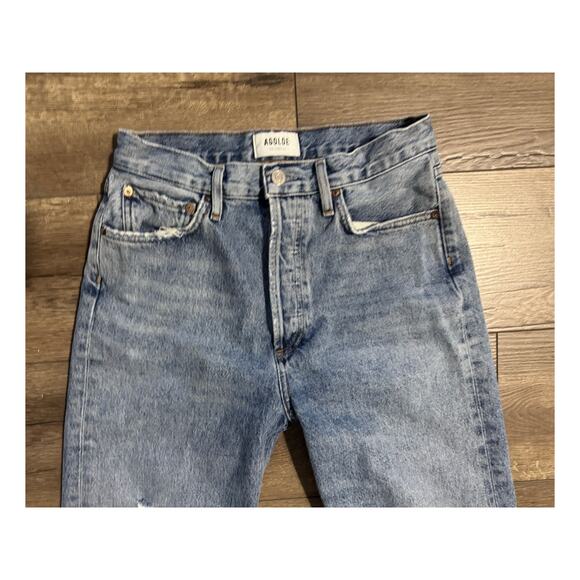Agolde 90s Pinch‎ Waist in Lineup Distressed Ripped Button Fly Jeans Size 27 - Picture 3 of 10